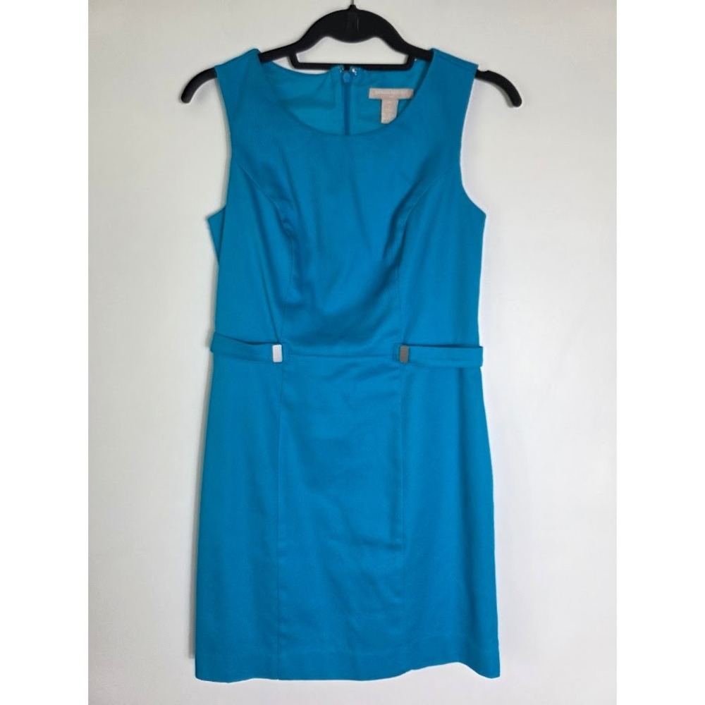 Banana Republic Petite Dress Women's Size‎ 2 Sleeveless Blue Sheath Career